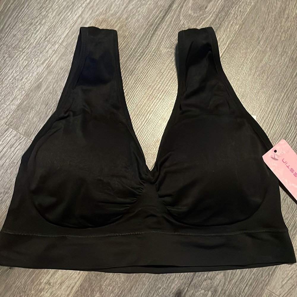 Jiviestin sports bra size 5XL black Comfortable Versatile Everyday use Classic